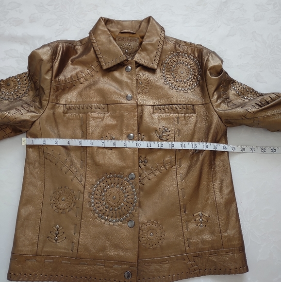 Studded leather Limited Edition jacket southwestern motif embellished - Picture 5 of 13